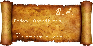 Bodosi Aszpázia névjegykártya